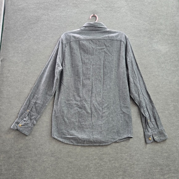 Abercrombie & Fitch Men Button Up Shirt Medium Gray Flannel Pockets Long Sleeve - Picture 5 of 7